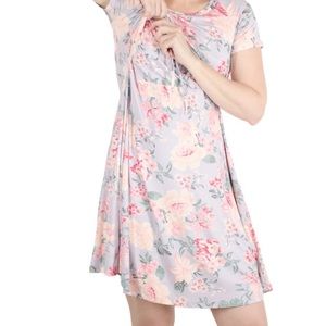 Latched mama drawstring nursing dress XXL